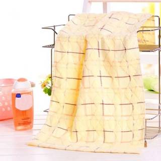 👉 Handdoek geel active Double Gauze katoenen ongedraaide Dunne en zachte absorberende handdoeken, afmeting: 76x34cm (geel)