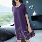 👉 Dress paars active Jurk||||Jurk>Kleding A Word Minimalist Fashion Loose Print (Kleur: Maat: One Size)