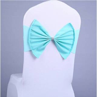 Stoel blauw active Spandex Chair Sash past op alle stoelen Wedding Sashes Bow Elastic Ribbon Back Tie Bands voor Party Ceremony Banket (Tiffany Blue)