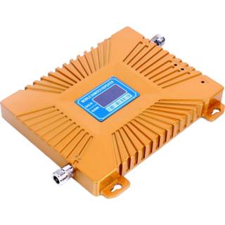 👉 Mobiele telefoon goud active GSM900 / DCS1800MHz Mini LCD-signaalrepeater met logaritme periodieke antenne (goud)