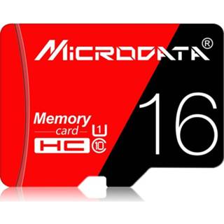 👉 Micro SD geheugenkaart rode zwarte active MICRODATA 16GB hoge snelheid U1 en TF (Micro SD)