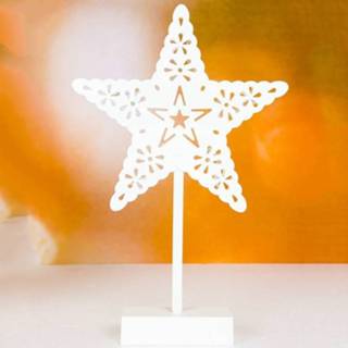 👉 Kerstboom witte active 2 stuks kerst creatieve opengewerkte met lichtornamenten (pentagram)