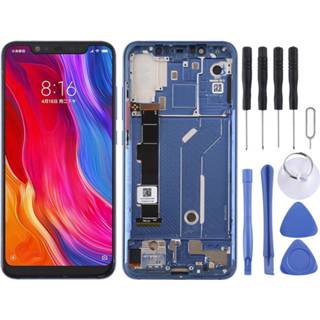 👉 Digitizer blauw active Lcd-scherm en volledige montage met frame zijtoetsen voor Xiaomi Mi 8 (blauw)