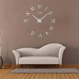 👉 Wandklok zilver active 40 inch creatieve woonkamer decoratieve tikkende (zilver)