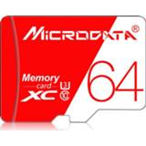 👉 Micro SD geheugenkaart rode witte active MICRODATA 64GB hoge snelheid U3 en TF (Micro SD)