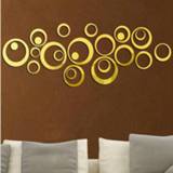 👉 Wandklok acryl goud active 3D Driedimensionaal Mode Spiegel Muurstickers Klok DIY Cirkelcombinatie Decoratieve (Goud)