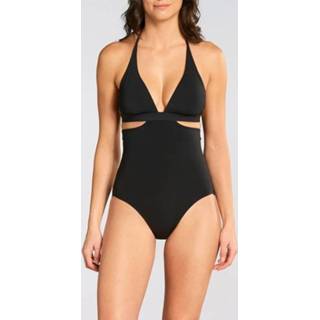 👉 Bikini zwart s active Schoonheid>Vrouwenkleding Sexy Triangel Double Button uitéén stuk (Kleur: Maat: S)