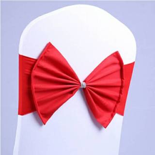 Stoel rood active Spandex Chair Sash past op alle stoelen Wedding Sashes Bow Elastic Ribbon Back Tie Bands voor Party Ceremony Banket (rood)
