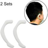 👉 Gezichtsmasker wit siliconen active 2 sets herbruikbare zachte oorhaak onzichtbare oorbeschermers (wit)