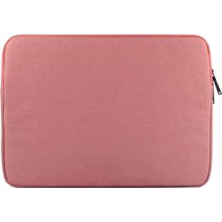 Roze stoffen active netbooktas Universele draagbare Oxford zachte zakelijke binnenverpakking laptop tablet tas, voor 14 inch en onder MacBook, Samsung, Lenovo, Sony, DELL Alienware, CHUWI, ASUS, HP (roze)