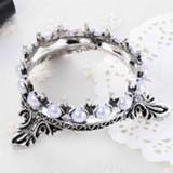 👉 Borstel parels zilver active Schoonheid>Make-up kwasten Draagbare rek kroon nieuwigheid huis legering gereedschap staan nail art penhouder (vintage zilver)