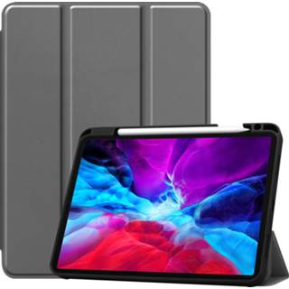 👉 Pencil blauw active IPad Pro 11 (2020) Hoes - Tri-Fold Book Case Met Apple Houder Donker 8719793074984
