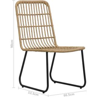 👉 Tuinstoelen 2 stuks poly rattan eikenkleurig