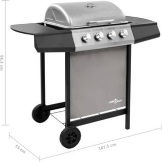 👉 Gasbarbecue met 4 branders zwart en zilverkleurig