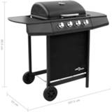 👉 Gasbarbecue-grill met 4 branders zwart