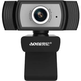 👉 Webcam zwart active Aoni C33 Beauty FHD 1080P IPTV Teleconferentie Onderwijs Live Broadcast Computer Camera met microfoon, Drive-vrije Plug and Play (zwart)