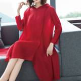 👉 Jurk rood active Jurk||||Jurk>Kleding Een woord onregelmatigheden Neem de met lange mouwen Losse vouwen (kleur: maat: one size)