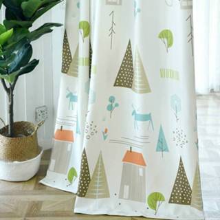 👉 Gordijn linnen active kinderen Eenvoudige moderne plant imitatie persoonlijkheid gordijnen woonkamer slaapkamer kinderkamer gordijnen, maat: W3.0H2.7, model: punch type (kleine koffieboom)
