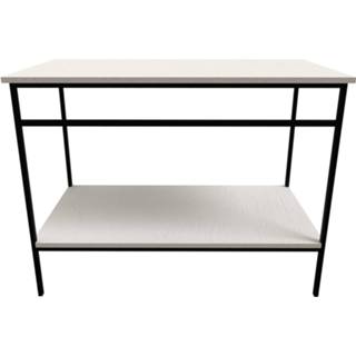 👉 Zwart wit glans Ben Avira Set Staand Frame met Blad 120,3x46,5x85 cm Mat Zwart/Glans