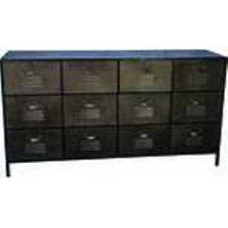 👉 Sidetable brass active PTMD Alisa iron cabinet with 12 drawer