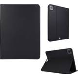 👉 Holster zwart leer active Voor iPad Pro 11 inch (2020) Voltage Plain Weave Stretch + TPU Beugel Beschermende Met Slaapfunctie (Zwart)