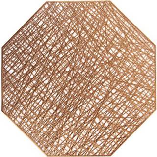 👉 Placemat PVC active Pastorale achthoekige geïsoleerde creatieve holle huishoudelijke tafeldecoratie (brons)