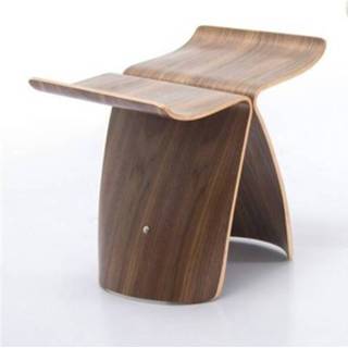 👉 Voetensteun houten active Creatieve eenvoudige moderne massief vlinderstoel (walnootkleur)