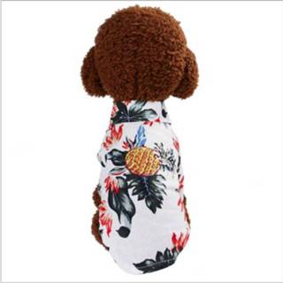 Overhemd wit XL active Mode dierenkleding Pet bedrukt katoenen overhemd, maat: (wit)