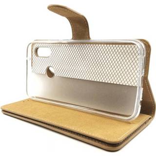 👉 Portemonnee kunstleer bruin Geen IP certificering stuks walletcase taupe opdruk FONU Wallet Case Huawei P20 Lite - 6013720388390