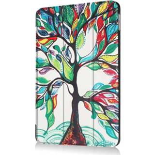 👉 Meerkleurig volledig toestel geen opdruk bookcase IP certificering stuks Just In Case Smart Tri-Fold iPad 2017 / 2018 - Painted Tree 8718722460591