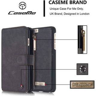 👉 Portemonnee kunstleer Geen IP certificering zwart stuks opdruk walletcase CaseMe Retro Wallet Case iPhone 6s Plus / 6 - 6017401253281