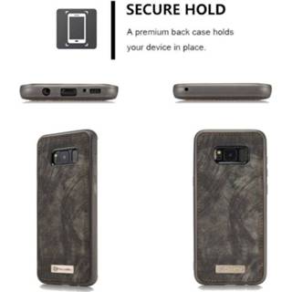👉 Leren portemonnee zwart grijs book CASEME Samsung Galaxy S8 Luxe Hoesje - 8718722464827
