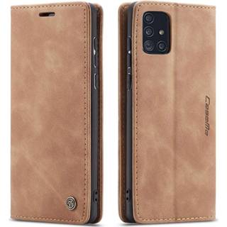 👉 Stuks Geen IP certificering bookcase bruin opdruk kunstleer CaseMe Retro Samsung Galaxy A71 - 6017406658647
