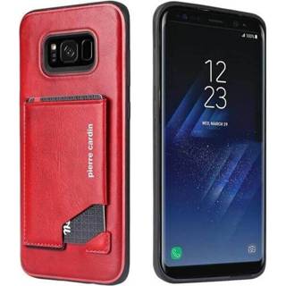 👉 Kaart houder leer stuks rood backcover Geen IP certificering opdruk Pierre Cardin Leren Met Kaarthouder Samsung Galaxy S8 Plus - 8719273131336