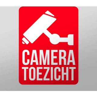 👉 Bord rood Post NL nederlands Cameratoezicht zelfklevende sticker