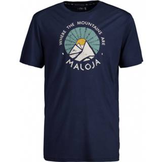 👉 L uniseks zwart blauw Maloja - MailM. Sport-T-shirt maat L, zwart/blauw 4048852382741