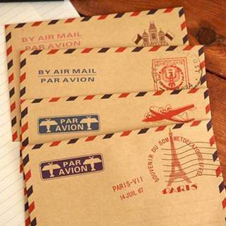 👉 Envelop papier One-Size bruin 5st Vintage patroon willekeurige