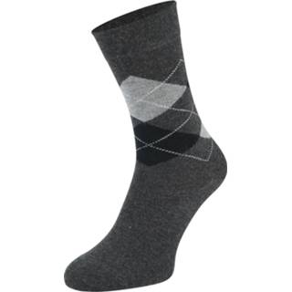 Bamboe sok antraciet sokken met ruiten motief-Antracite-35/38 8716766104457