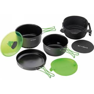 👉 One Size groen zwart Optimus - Terra Camp 4 Kochtopfset Pan maat Size, zwart/groen 604375206779