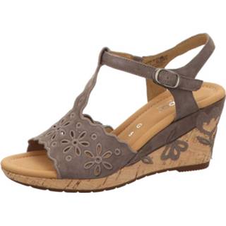 👉 Sandaal buitenmateriaa leer vrouwen taupe Sandalen met riem