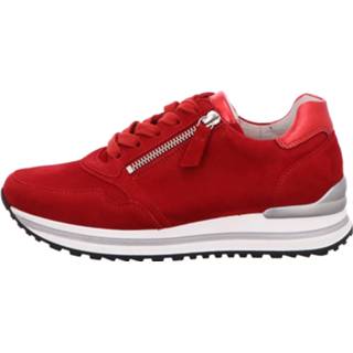 👉 Sneakers buitenmateriaa leer vrouwen rood laag