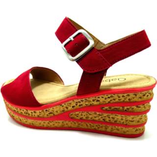 👉 Sandaal buitenmateriaa leer vrouwen rood Sandalen met riem