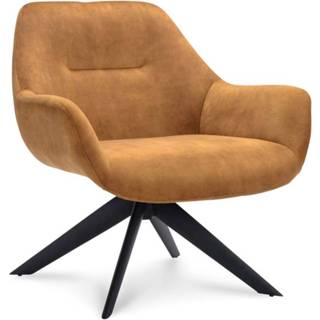 👉 Fauteuil fluweel goudkleurig Revi - velvet cognac Leen Bakker
