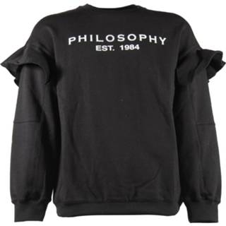 👉 Sweatshirt vrouwen zwart with ruffle details