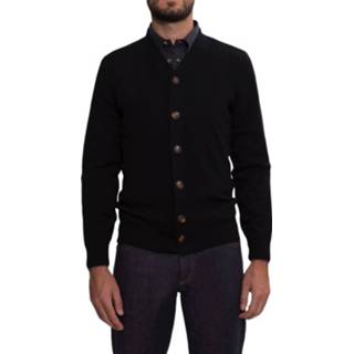 👉 Male zwart V-neck cardigan with buttons