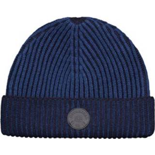 👉 Beanie onesize male blauw 2Tone Knit