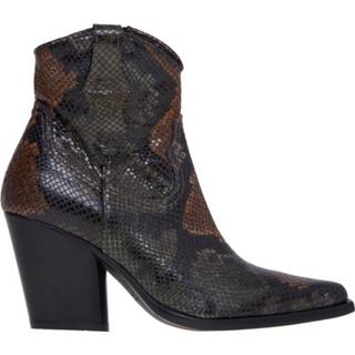 👉 Leather vrouwen grijs Texan ankle boot in python print