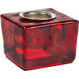 Kaarshouder rood glas met 22 mm Gat