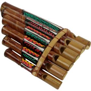 👉 Panfluit groen rood bamboe Groen-Rood 8717506124353