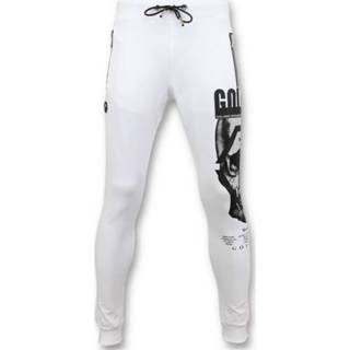 👉 Joggingbroek XL male wit Slim Fit - Sweatpants Skull